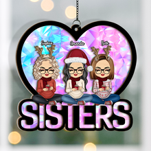 Sisters Besties - Personalized Window Suncatcher Ornament - Gift For Besties, Sisters