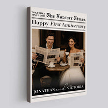 Custom Couple Photo The Love Times - Personalized Customized Canvas - Anniversary Gift For Couples, Lovers, Husband, Wife