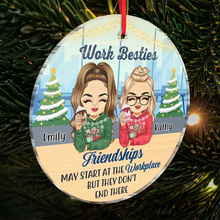 Christmas Work Bestie - Customized Personalized Acrylic Ornament - Christmas Gift For Bestie Sister Friend