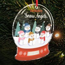 Grandma's Grandpa's Mom's Dad's Little Snowmen Snow Angels - Personality Customized Ornament - Gifts For Family