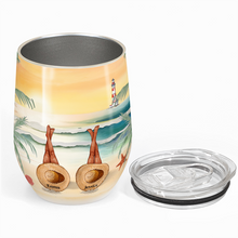 Beach Bestie - Personality Customized Wine Tumbler - Gift For Sister