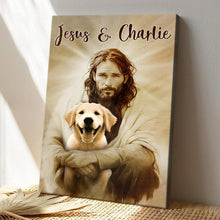 Custom Pet Photo In The Arms Of Jesus - Personalized Customized Canvas - Memorial Gift For Pet Lovers