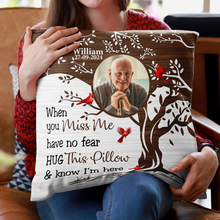 Memorial Hug This Pillow & Know I'm Here -Personalized Photo Pillow - Gifts Pillow Gift For Memorial