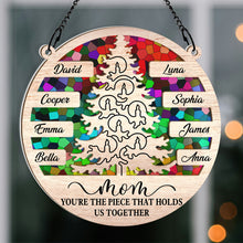 Mom Holds Us Together - Personalized Acrylic Window Suncatcher Ornament - Christmas Gift For Family