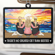 Besties Forever - Personalized Acrylic Car Ornament - Gift For Besties, Sisters