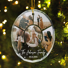 Custom Photo Family Gift - Customized Personalized Glass Ornament - Christmas Gift For Family Friend Couple