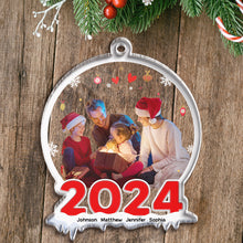 Custom Photo 2024 Christmas - Customized Personalized Acrylic Ornament - Gift For Family Couple Friend