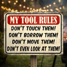 Tool Rules Metal Sign Home Decoration Tool Room Warning Sign