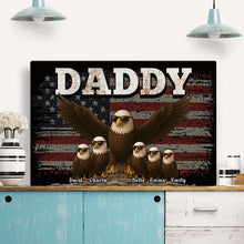 The Eagle Gang American Horizontal - Customized Personalized Canvas - Father's Day Gift For Dad, Grandpa, Husband, Him