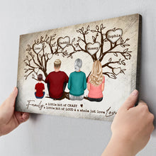 Family A Little Bit Crazy - Customized Personalized Canvas - Christmas Gift For Family