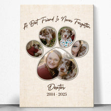 Custom Pet Photo A Best Friend Is Never Forgetten - Customized Personalized Canvas - Gift For Pet Dog Memorial Loss Gift