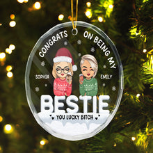 Lucky You - Personalized Glass Ornament - Christmas Gift For Besties, Sistas, Sisters