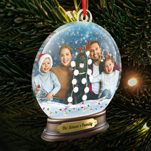 Custom Photo Family Snow Globe - Personalized Custom Acrylic Ornament - Christmas Gift For Family