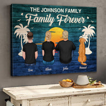 Family Forever - Personalized Custom Framed Canvas Wall Art - Gift For Family, Pet Lover