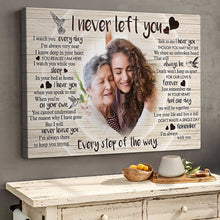 Never Left You Canvas - Customize Portrait With Mother - Sympathy Father - Rest In Peace - Loss of Mother - Personalized Customized Canvas - Gift For Father