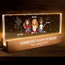 Congrats On Being My Bestie - Customized Personalized Acrylic LED Night Light - Gift For Besties, Soul Sisters