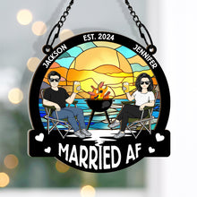 Married Couple - Personalized Acrylic Window Suncatcher Ornament - Gift For Couple Husband Wife