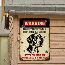 Protected By A Attack Dog - Customized Personality Metal Sign - Gift For Dog Lover