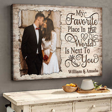 Custom Photo My Favorite Place In The World - Personalize Custom Canvas - Gift For Couple