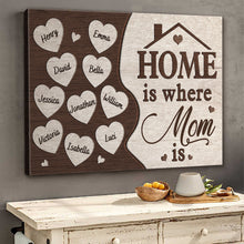 Home Is Where Mom Is - Personalized Customized Canvas - Gift For Family Members