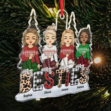 Cutie Besties Pine Tree Shaped Ornament - Personalized Acrylic Ornament - Christmas Gift For Besties