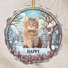 Custom Photo Christmas Memorial Family Dog Cat - Customized Personalized Glass Ornament - Gift For Christmas