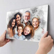 Custom Memorial Painting, Add Deceased Loved One To Photo, Personalized Canvas, Combine Photos of Kid Family Portrait, Memorial Gift