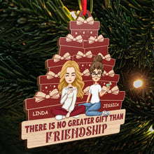 No Greater Gift Than Friendship - Customized Personalized Wooden Cutout Ornament - Bestie Gift For Best Friend