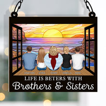 Brothers & Sisters - Personalized Acrylic Window Suncatcher Ornament - Gift For Family