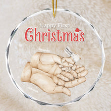 Tiny Hands, Big Dreams - Family Personalized Glass Ornament - Gift For Baby Kids, Newborn Baby