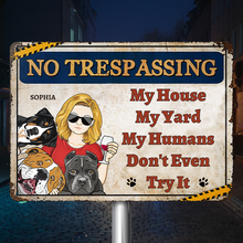 My House My Yard Warning Sign Gift For Pet Lover Personalized Custom Metal Sign