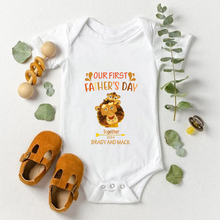Our First Father's Day New Born Gift For Dad Personalized Custom Baby Onesie