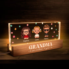 We Love You - Customized Acrylic LED Night Light - Gifts For Family Grandma Grandpa