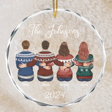 Family Forever - Customized Personalized Glass Ornament - Christmas Gift For Family