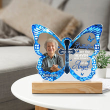 Custom Photo Butterflies Are The Heaven - Personalized 3D LED Light - Memorial Gift For Family Members, Grandparents