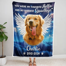 Custom Photo You Wings Were Ready But My Heart Was Not - Customized Personalized Blanket - Memorial Gift For Pet Lover Pet Loss