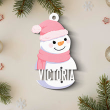 Snowman Character - Personalized Wooden Cutout Ornament - Gift For Family