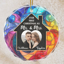 Custom Photo - Our First Christmas - Customized Personalized Glass Ornament - Christmas Gift For Couple