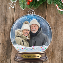 Custom Photo Elder Snow Globe - Personalized Custom Acrylic Ornament - Christmas Gift For Couple