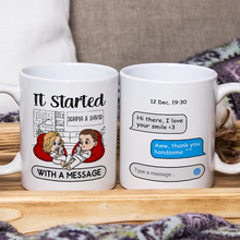 It Started With A Message - Personality Customized Mug - Gift For Couple Husband Wife