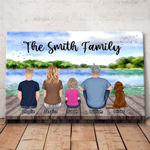 Lake View Family Gift Personalized Custom Framed Canvas Wall Art