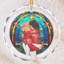 You're My Favorite - Customized Personalized Glass Ornament - Gift For Couple Husband Wife