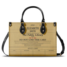 Public Library Card - Personalized Customized Leather Handbag - Gift For Family Members, Friends, Colleagues