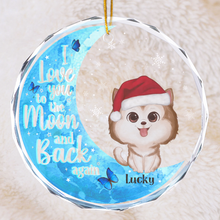 Love You To The Moon And Back Pet Lovers - Personalized Glass Ornament - Gift For Dog Lovers