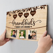 Custom Photo - Grandkids Happy Gift - Customized Personalized Canvas - Gift For Family Grandma Grandpa Grandkids