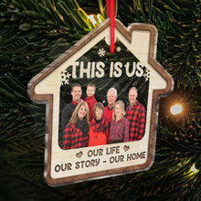 Custom Photo - This Is Us Our Family - Customized Personalized Acrylic Ornament - Gift For Family