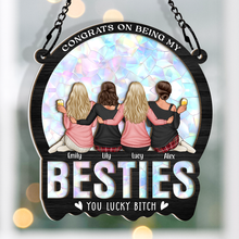 Congrats On Being My Besties - Personalized Acrylic Window Suncatcher Ornament - Gift For Besties