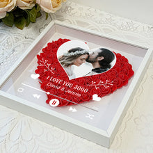 Custom Photo I Love You - Personality Customized Flower Shadow Box - Gift For Couple Husband Wife