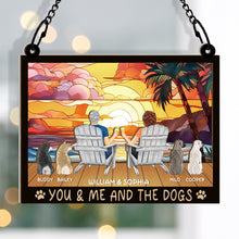 You And Me And The Dogs - Personalized Acrylic Window Suncatcher Ornament - Gift For Husband Wife Dog Lovers