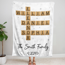 Custom Family Name Crossword Art Blanket - Customized Personalized Blanket - Gift For Family